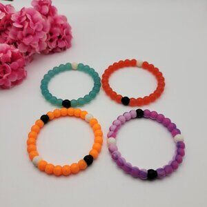 Lokai Beaded Bracelet Set Of 4 Multicolor 6-6.5" Small